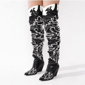 Stylish Black and White Women's Boots